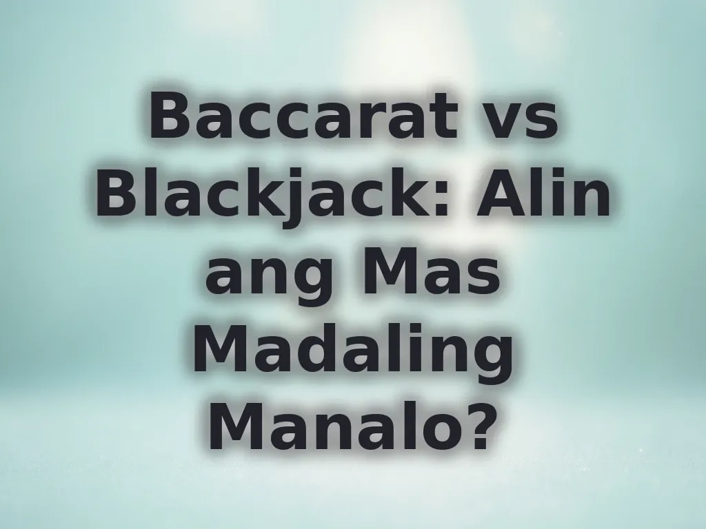 Baccarat vs Blackjack